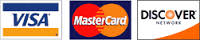 Accepted credit cards: Visa, MasterCard, Discover